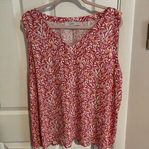 Coral pink sleeveless top. Loft, size XXL.